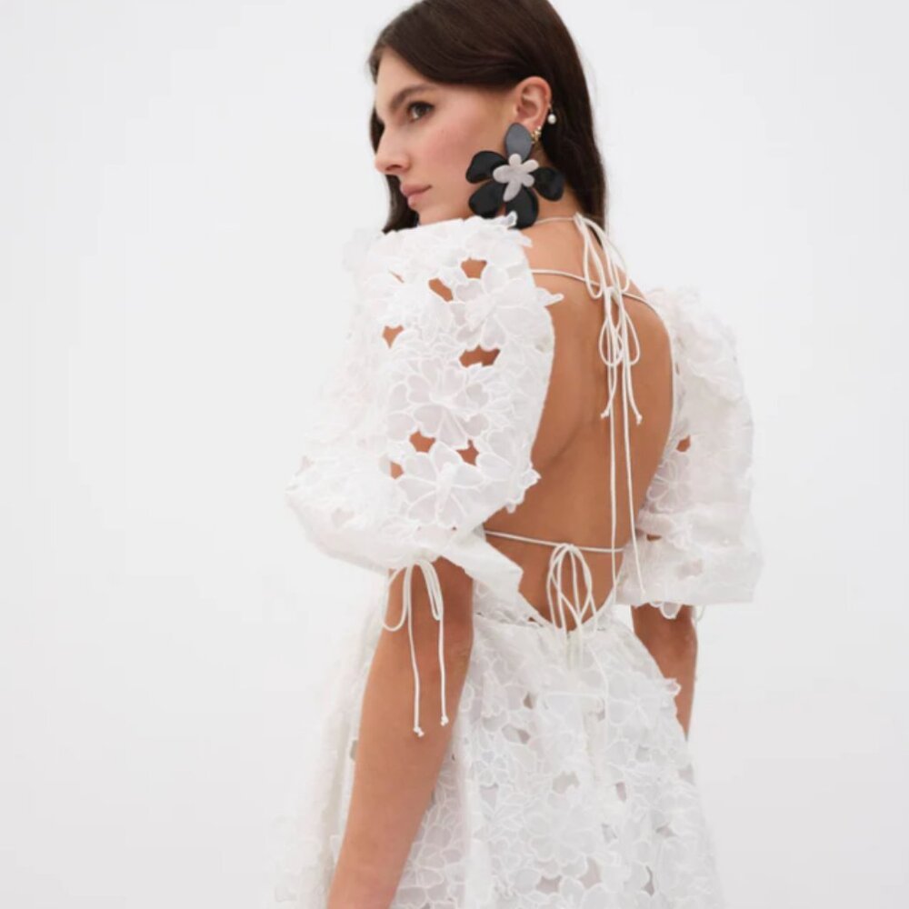 FOR LOVE AND LEMONS - Leighton Mini Dress - White, Size 1X